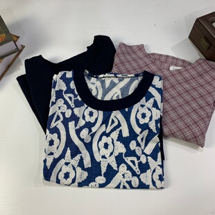 vintage日制古着精美衬衫中古复古设计感纯色褶皱港风百搭衬衣252