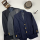 vintage古着日制单排布雷泽金扣扩版 男女复古宽松流行西装