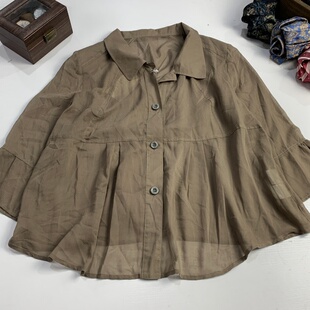 vintage日制古着多巴胺色系衬衫百搭休闲宽松纯色慵懒上衣衬衣908
