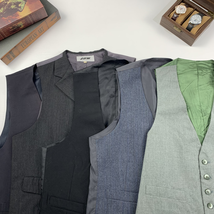 vintage日制古着西装马甲羊毛背心马甲英伦街拍文艺马甲-3