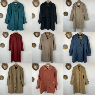 407 风衣外套瑕疵款 vintage古着日制女士长款 港风廓形休闲风衣长袖