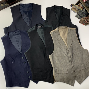 vintage日制古着羊毛西装 马甲男女老钱风港风百搭马甲