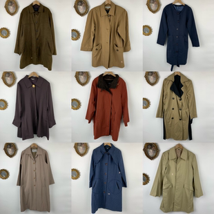 412 风衣外套瑕疵款 vintage古着日制女士长款 港风廓形休闲风衣长袖