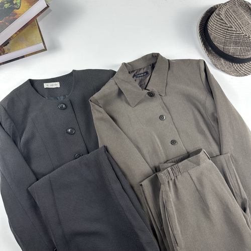 vintage古着日制女士羊毛秋冬复古港风气质商务通勤女西装套装300