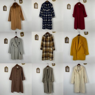 vintage古着日制羊绒大衣复古秋冬英伦风长袖 595 大衣外套瑕疵款