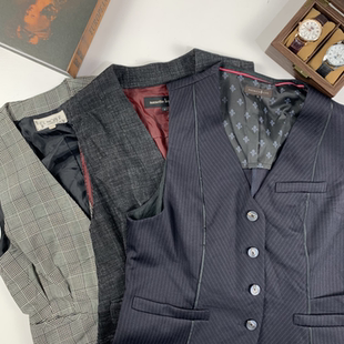 vintage日制古着西装 马甲复古港风休闲马甲日系街拍马甲