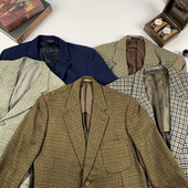 Tweed呢港风复古西服 vintage古着日制粗花呢男女西装 Harris
