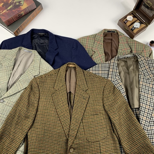 vintage古着日制粗花呢男女西装Harris Tweed呢港风复古西服-59