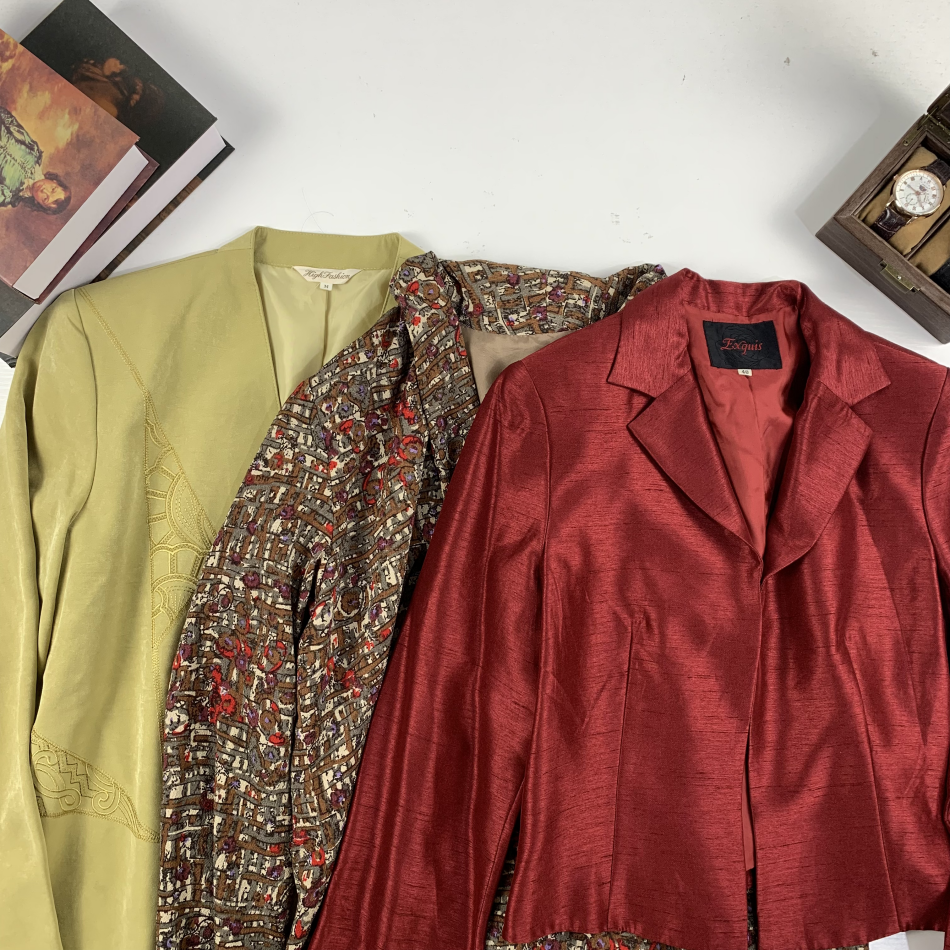 vintage古着日制女西女士西装昭和港风印花古早风格纹文艺西服226