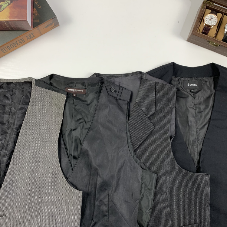 vintage日制古着西装马甲羊毛背心马甲复古商务休闲风百搭马甲-7