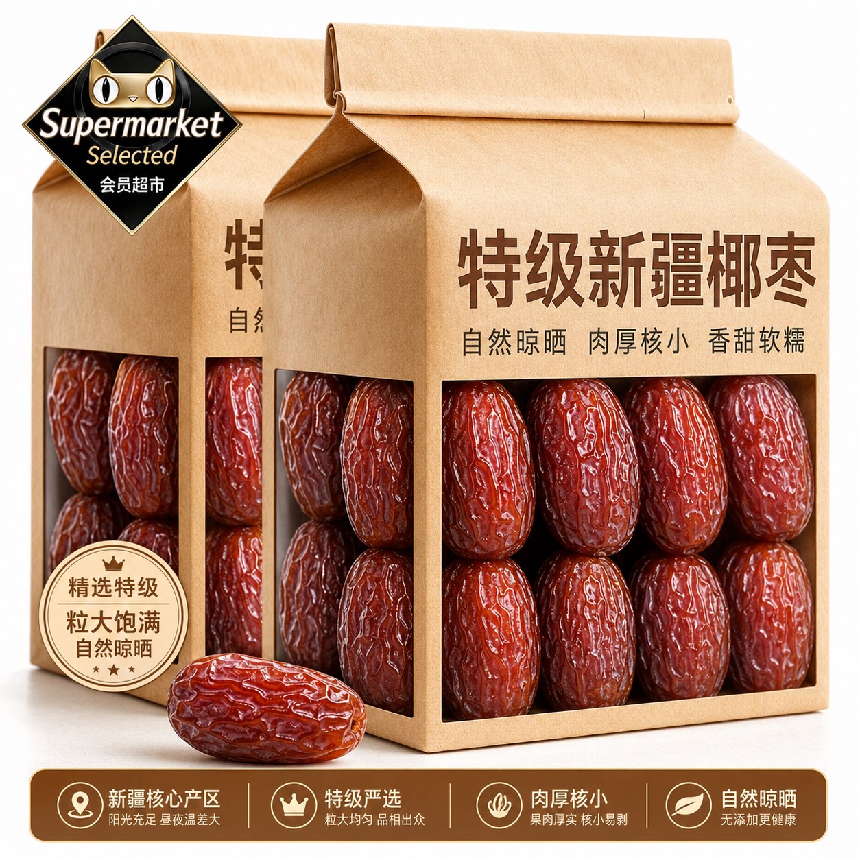 椰枣特级新疆特产官方旗舰店纯正免洗椰枣干新鲜蜜饯果干即食蜜饯