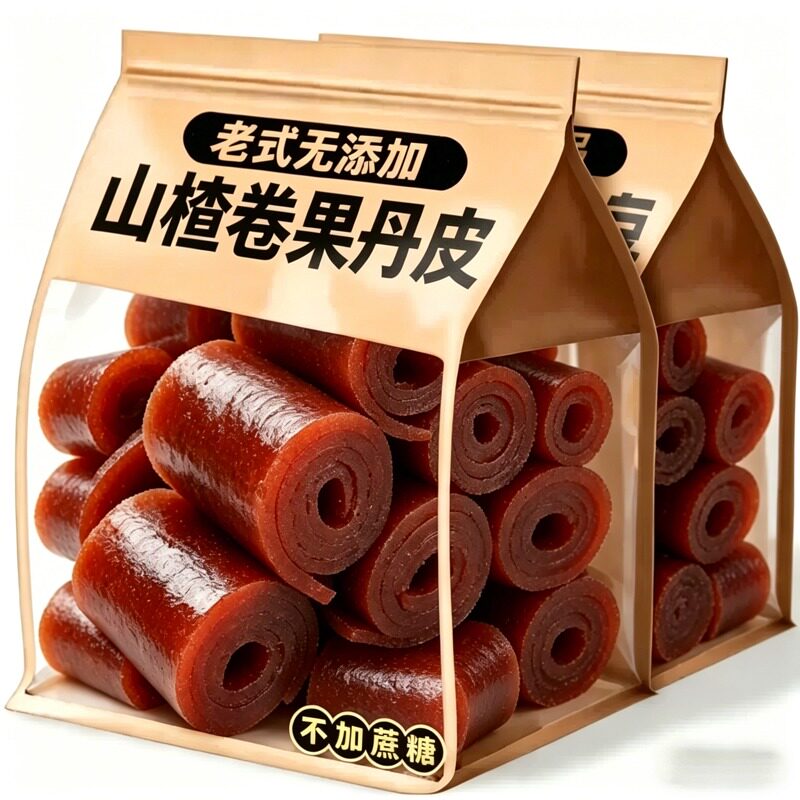 山楂果丹皮山楂卷老式无添加新疆手撕果丹皮边料无糖果脯干零食卷