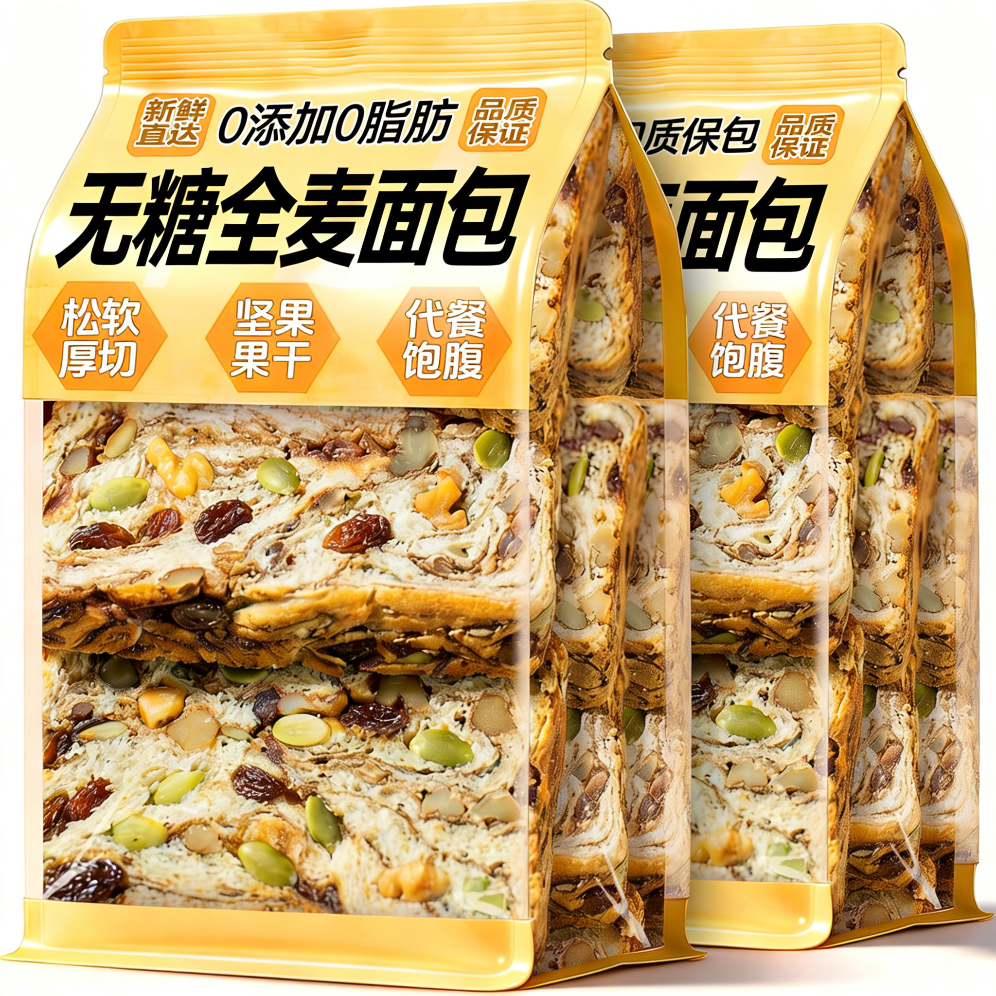 面包全麦无糖0脂无添加剂孕妇健身减代餐饱腹肥专用官方旗舰店控图片