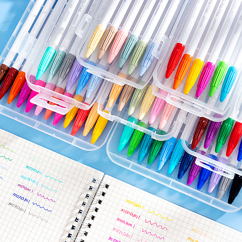 韩国monami慕娜美纤维水性笔手账本制作工具彩色中性笔学生画画课手账勾线水彩笔