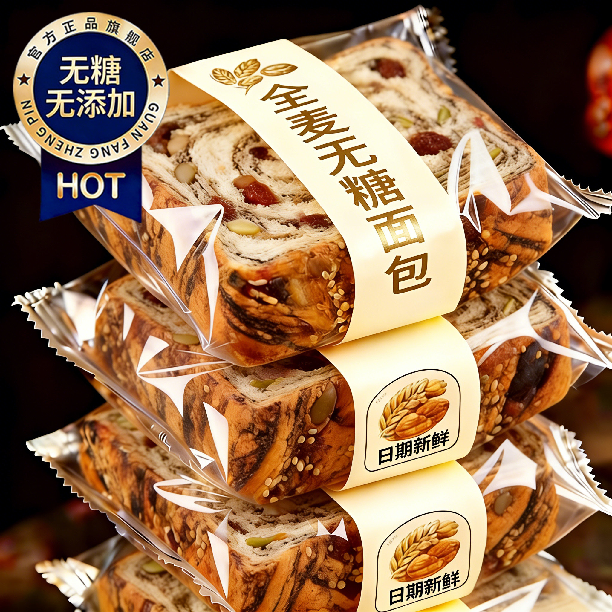 面包全麦无糖0脂无添加剂孕妇健身减代餐饱腹肥专用官方旗舰店控图片