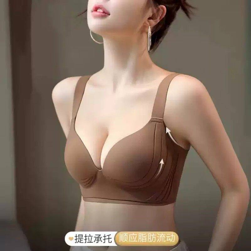 无痕内衣女大胸显小薄款调整型文胸聚拢收副乳防下垂上托塑形胸罩