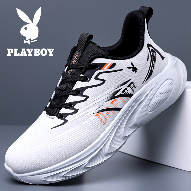 花花公子男鞋秋冬季休闲鞋黑色运动鞋耐磨减震防滑厚底休闲跑步鞋