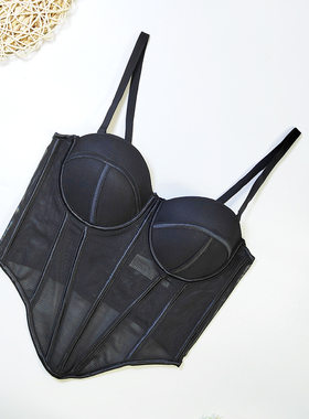 欧美性感辣妹鱼骨上衣不规则美背胸衣潮女酒吧夜总汇穿搭吊带