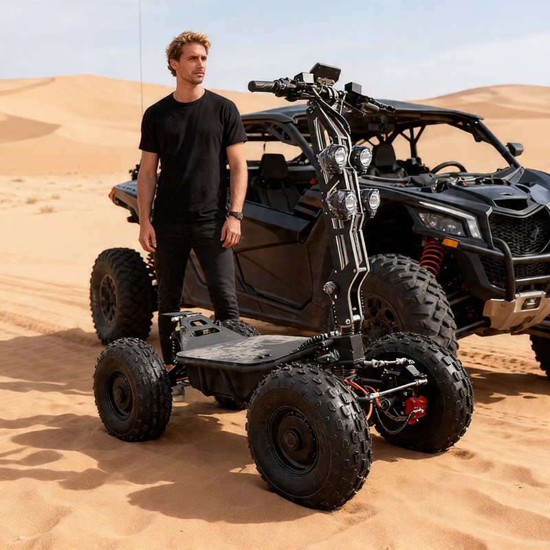 60V16寸四驱多能大功率高速锂电动快越野滑板摩托沙滩户外全地形