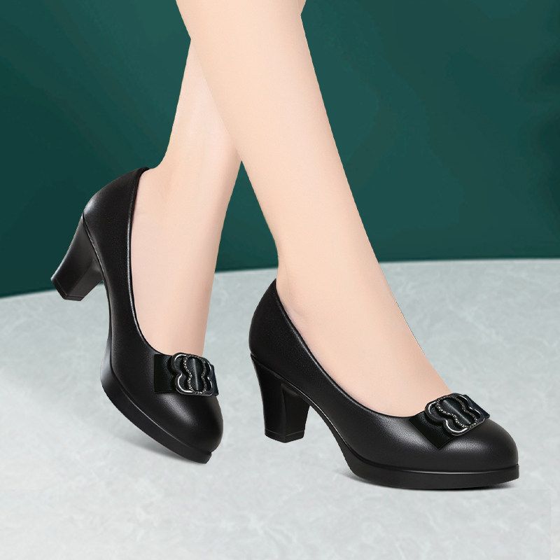 百搭时尚厚底防水台粗跟走秀鞋时尚工作鞋休闲轻便舒适浅口女单鞋,女鞋,浅口单鞋,淘宝优惠券,粉丝福利购,淘宝优惠卷