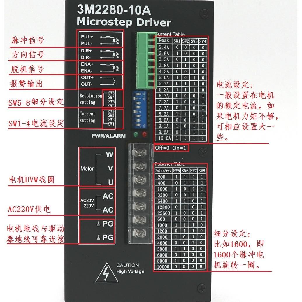 20N厂家直销110三相步进电机驱动器套装220高压10A步科8N12N16N