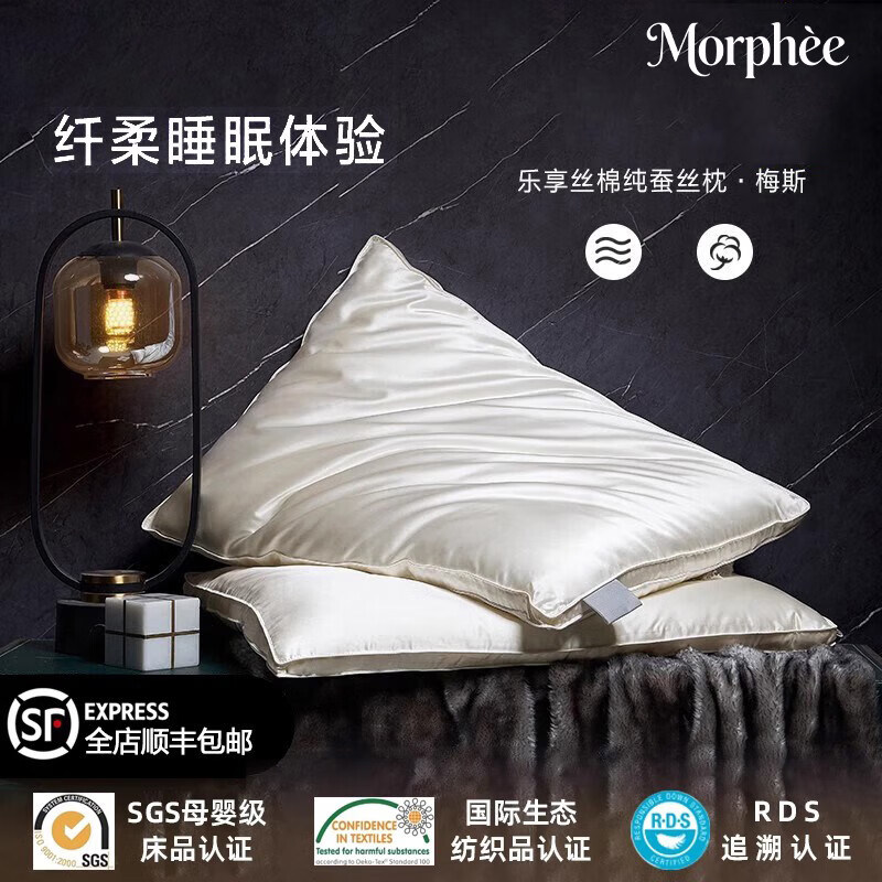 德国真丝枕头护颈椎助睡眠成人颈椎承托专用护颈枕亲肤透气蚕丝枕,床上用品,枕头/枕芯,淘宝优惠券,粉丝福利购,淘宝优惠卷