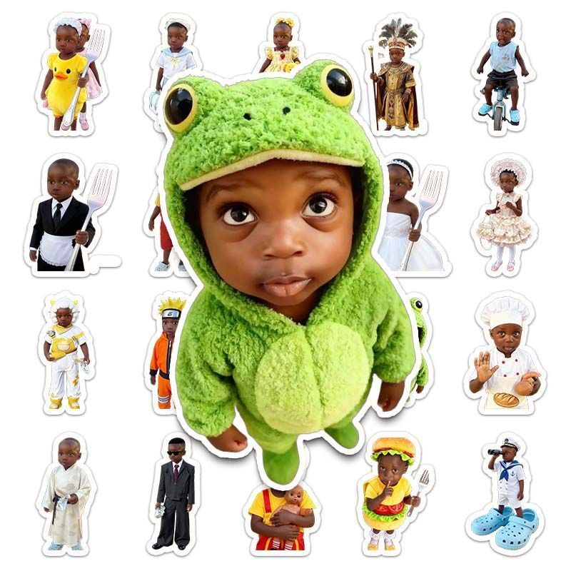 160张非洲十二少搞笑表情包贴纸