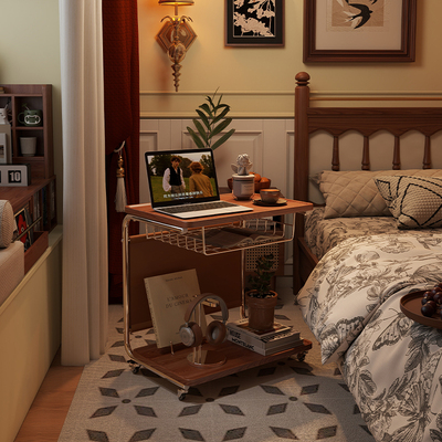 实木可移动沙发边柜客厅小茶几简约创意边几卧室家用床头柜置物架