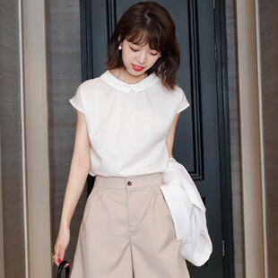 气质翻领短袖 EGG 女夏季 重工提花刺绣衬衫 真丝衬衣 SLY日系轻奢