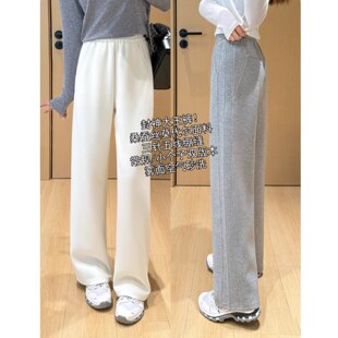 EGG 女小个子春新 SLY真丝莫代尔高腰雾面空气砂洗直筒阔腿休闲裤