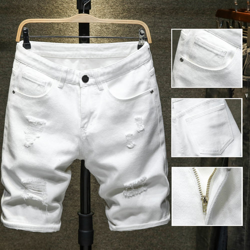 Men's short straight leg jeans and shorts男短直筒牛仔裤短裤