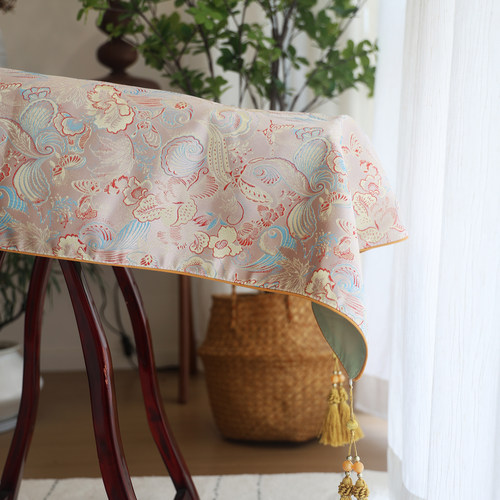 高档古筝防尘罩加厚国风古筝防尘遮尘布163CM通用织锦缎刺绣面料