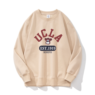 UCLA加利福尼亚大学青少年学生圆领卫衣加绒加厚宽松休闲长袖外套