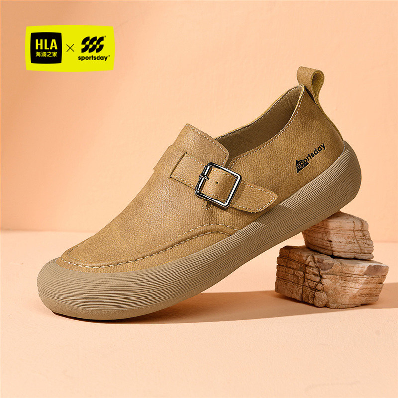 海澜之家男鞋2026春季新款复古风乐福鞋真皮一脚蹬休闲百搭懒人鞋,流行男鞋,休闲皮鞋,淘宝优惠券,粉丝福利购,淘宝优惠卷