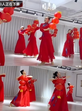 大红折叠伸缩灯笼说唱中国红梦娃跳舞蹈道具六一儿童幼儿园表演出