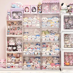 展示盒乌萨奇公仔收纳盒棉花娃娃玩偶亚克力展示柜透明展示架盲盒