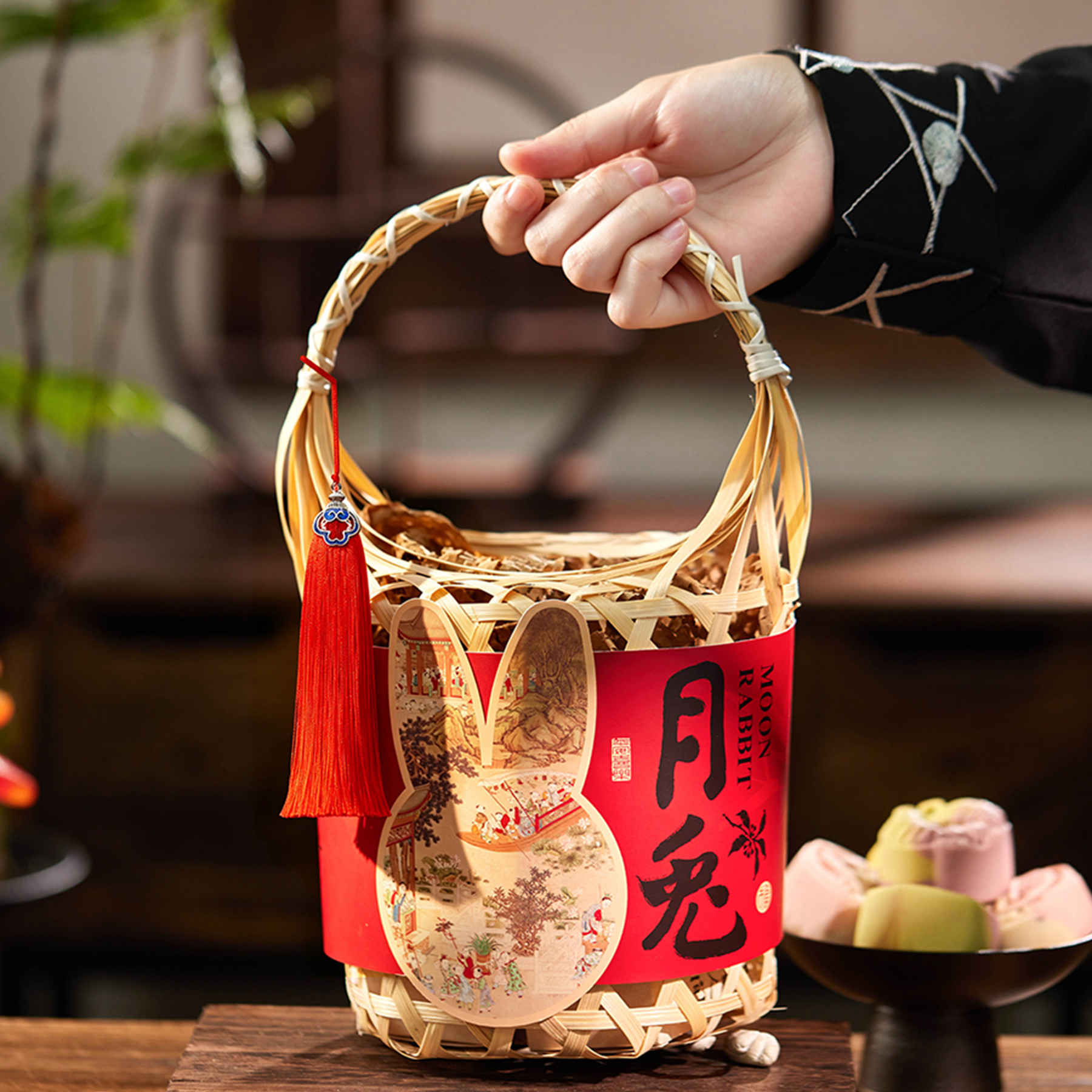 2026新款中秋月饼包装盒蛋黄酥包装礼盒高档竹篮礼品盒冰皮空盒子