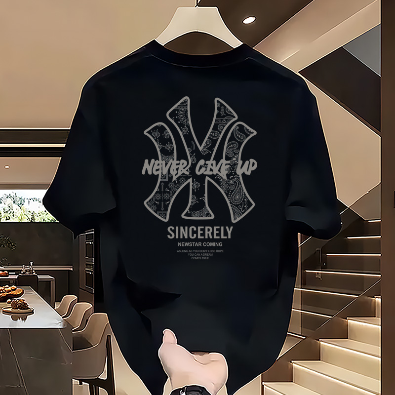 HWUP短袖T恤男夏季纯棉印花