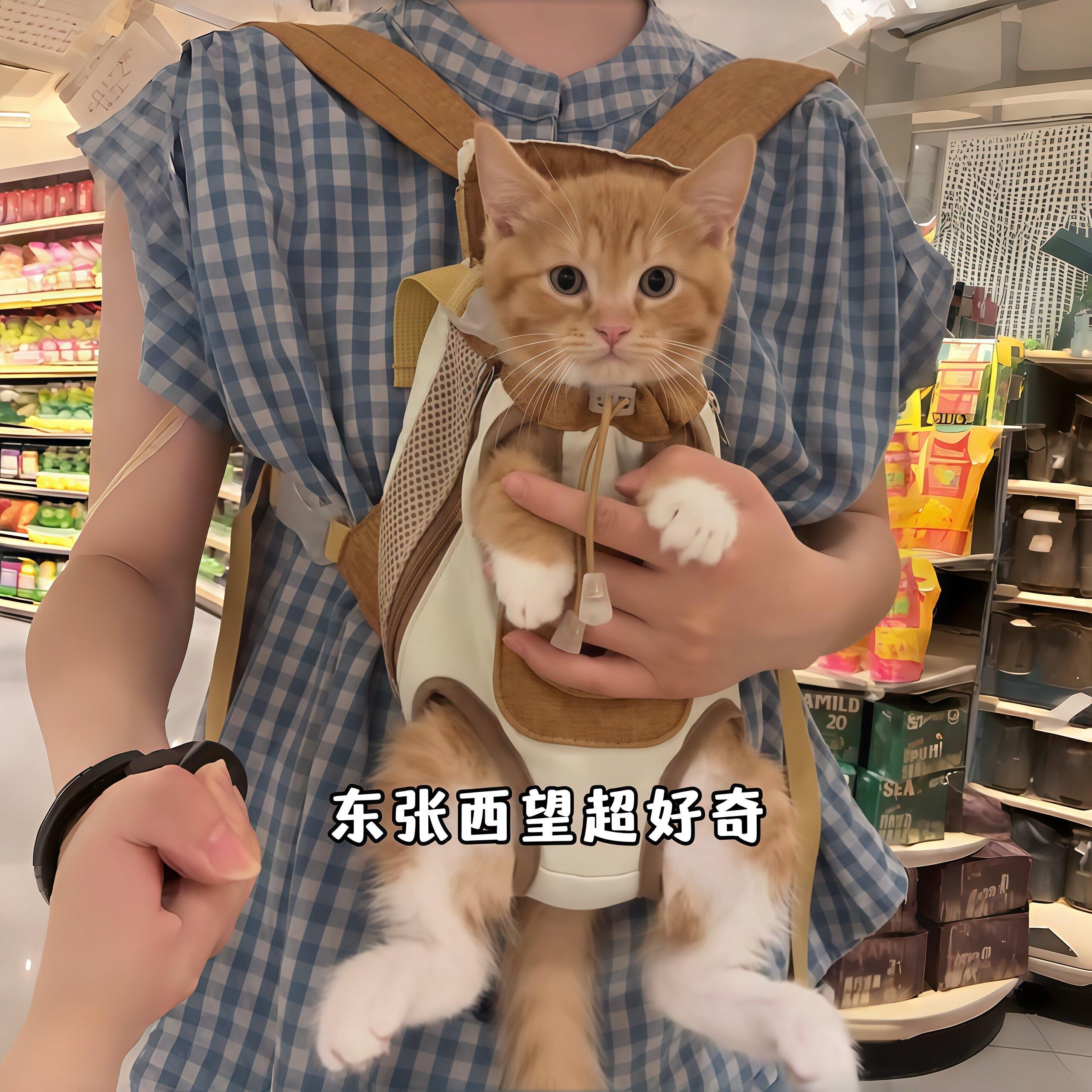 双肩猫包外出可携式猫咪透气胸包逛超市防丢遛猫狗宠物用品通用式