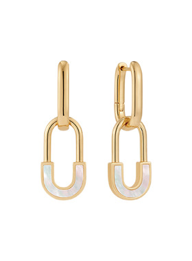 官方正品小桃同款Neverfar白贝锁扣系列可拆卸耳环女款一款多带