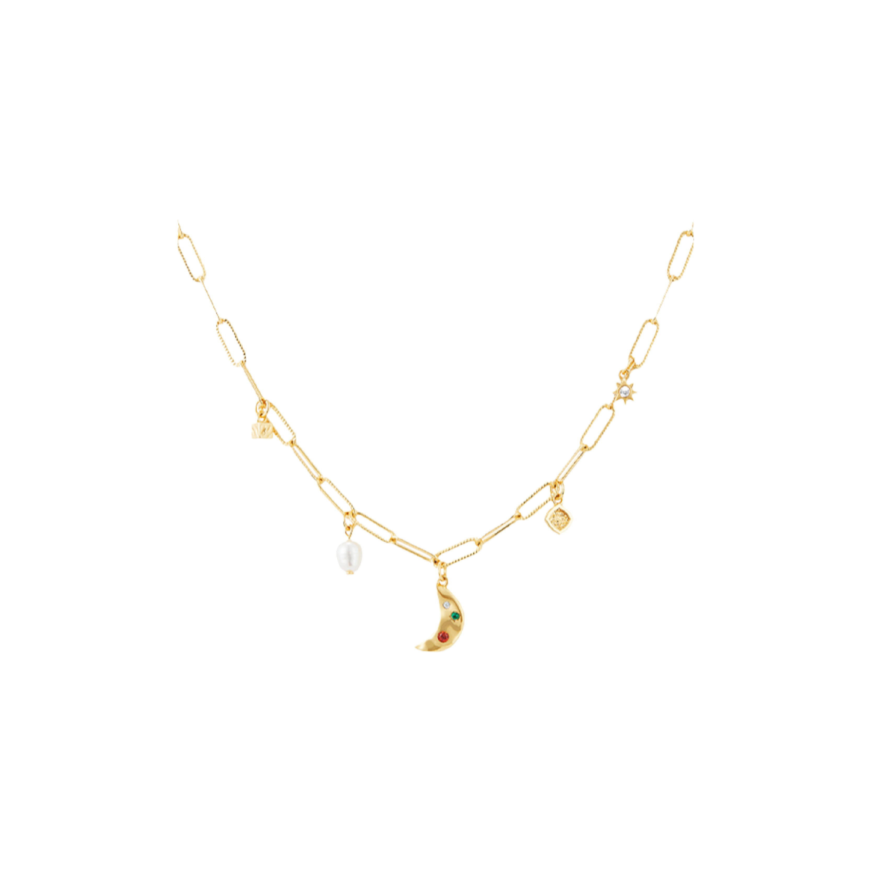 Neverfar月亮彩饰项链