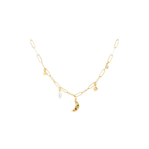 Neverfar月亮彩饰项链