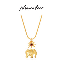 【官方立减10%】Neverfar象阳而生石榴石项链女毛衣链镀18k金