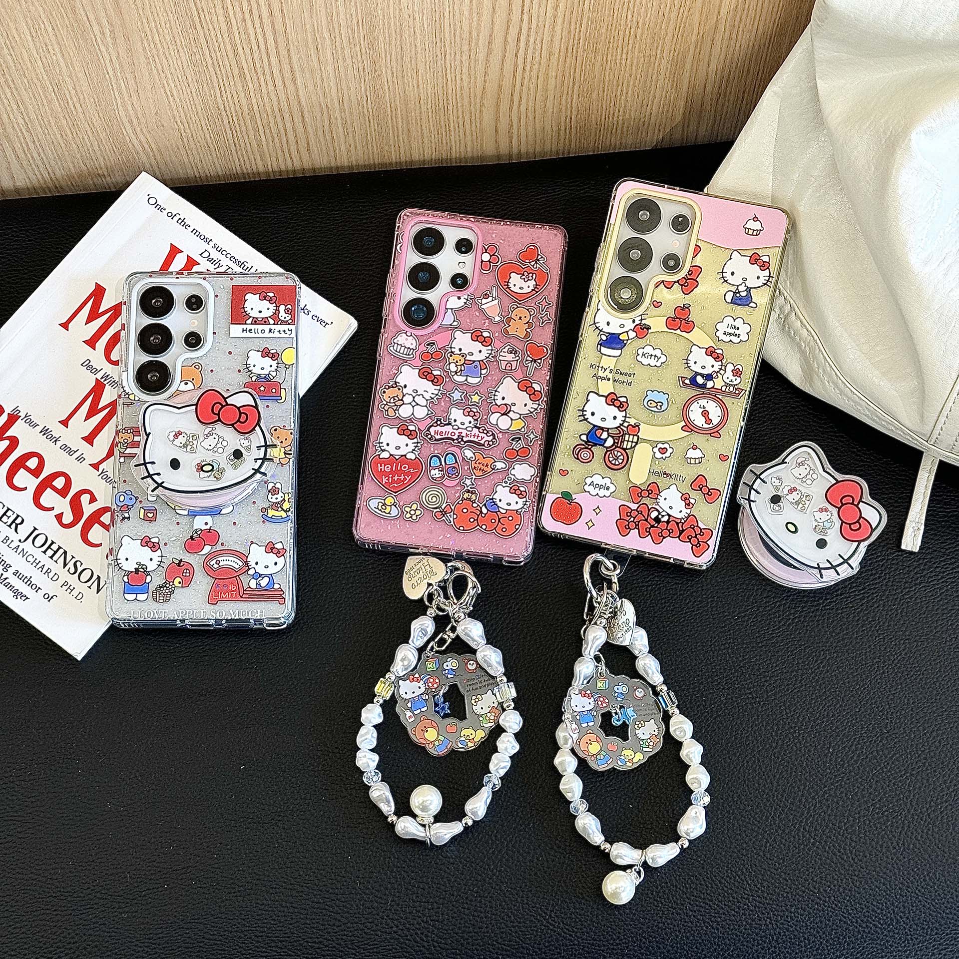 创意磁吸卡通粉黄KT猫适用于三星GalaxyS25Ultra手机壳S25EDGE/S24/S24FE可爱S23+/23plus防摔S23Ultra保护套