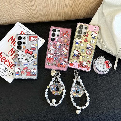 创意磁吸卡通粉黄KT猫适用于三星GalaxyS25Ultra手机壳S25EDGE/S24/S24FE可爱S23+/23plus防摔S23Ultra保护套