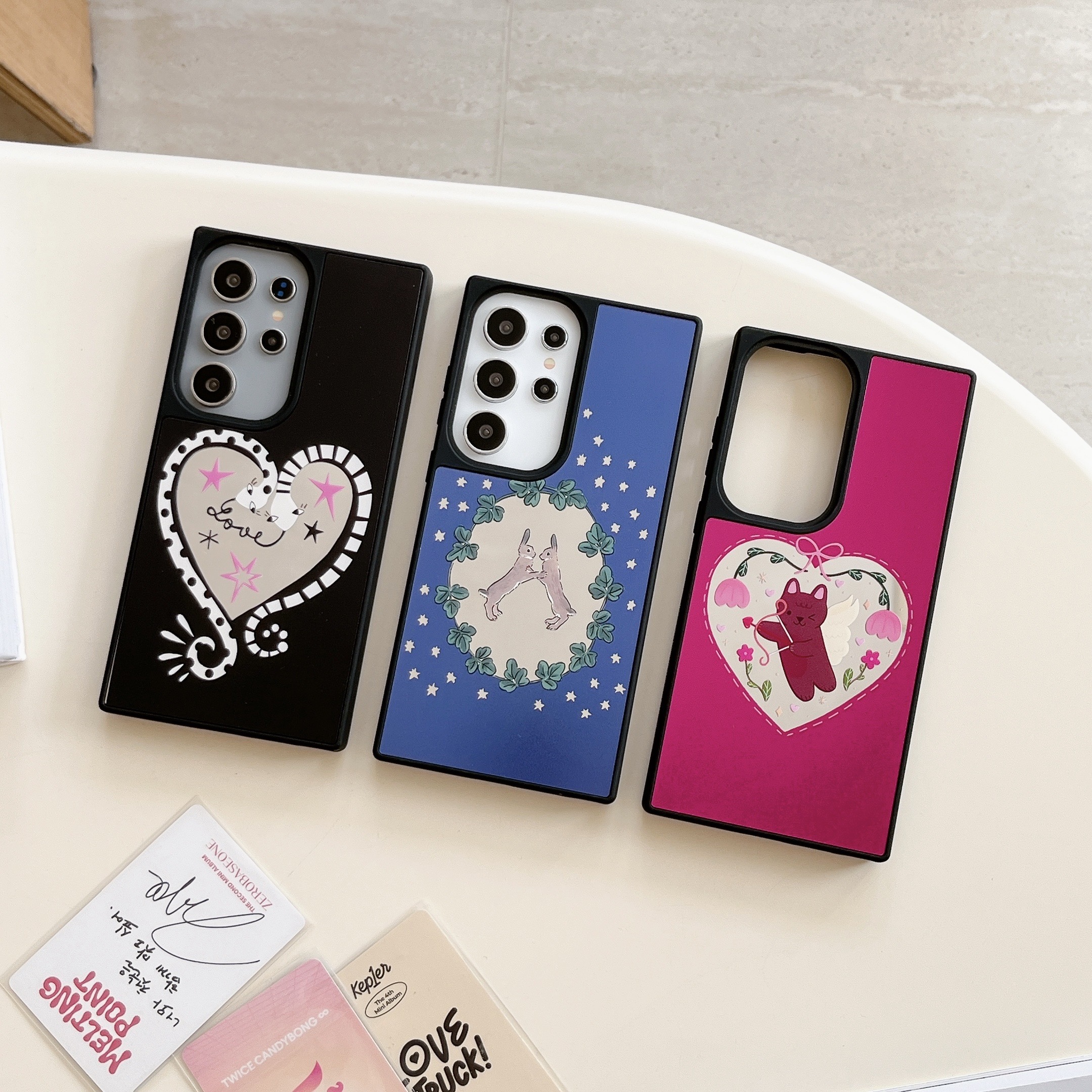 创意镜面磁吸猫猫丘比特适用三星GalaxyS25Ultra手机壳S25+/S24Ultra可爱少女S23plus全包防摔S23Ultra保护套