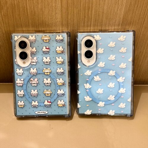 创意磁吸插画米菲兔适用三星GalaxyZFold8Ultra手机壳ZFold7可爱少女心折叠屏Fold6/5/W24防滑小众全包保护套