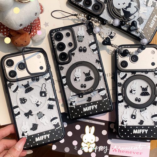 创意磁吸卡通黑白米菲兔适用三星GalaxyS26Ultra手机壳S25EDGE/S24/S24FE可爱S23+/23plus防摔S23Ultra保护套