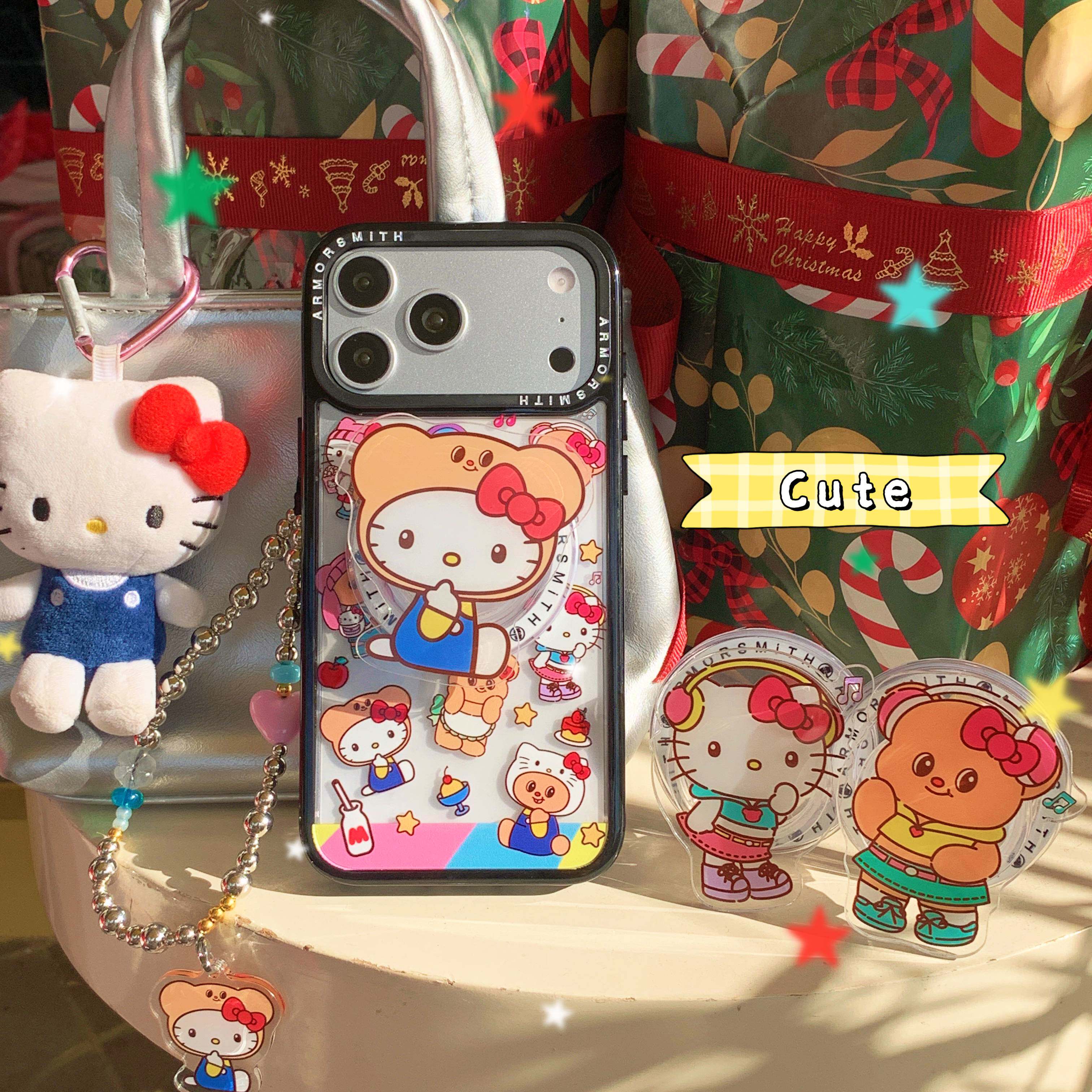 创意磁吸黄油小熊KT猫适用三星GalaxyS25Ultra手机壳S25EDGE/S24/S24FE少女心S23+/23plus防摔S23Ultra保护套