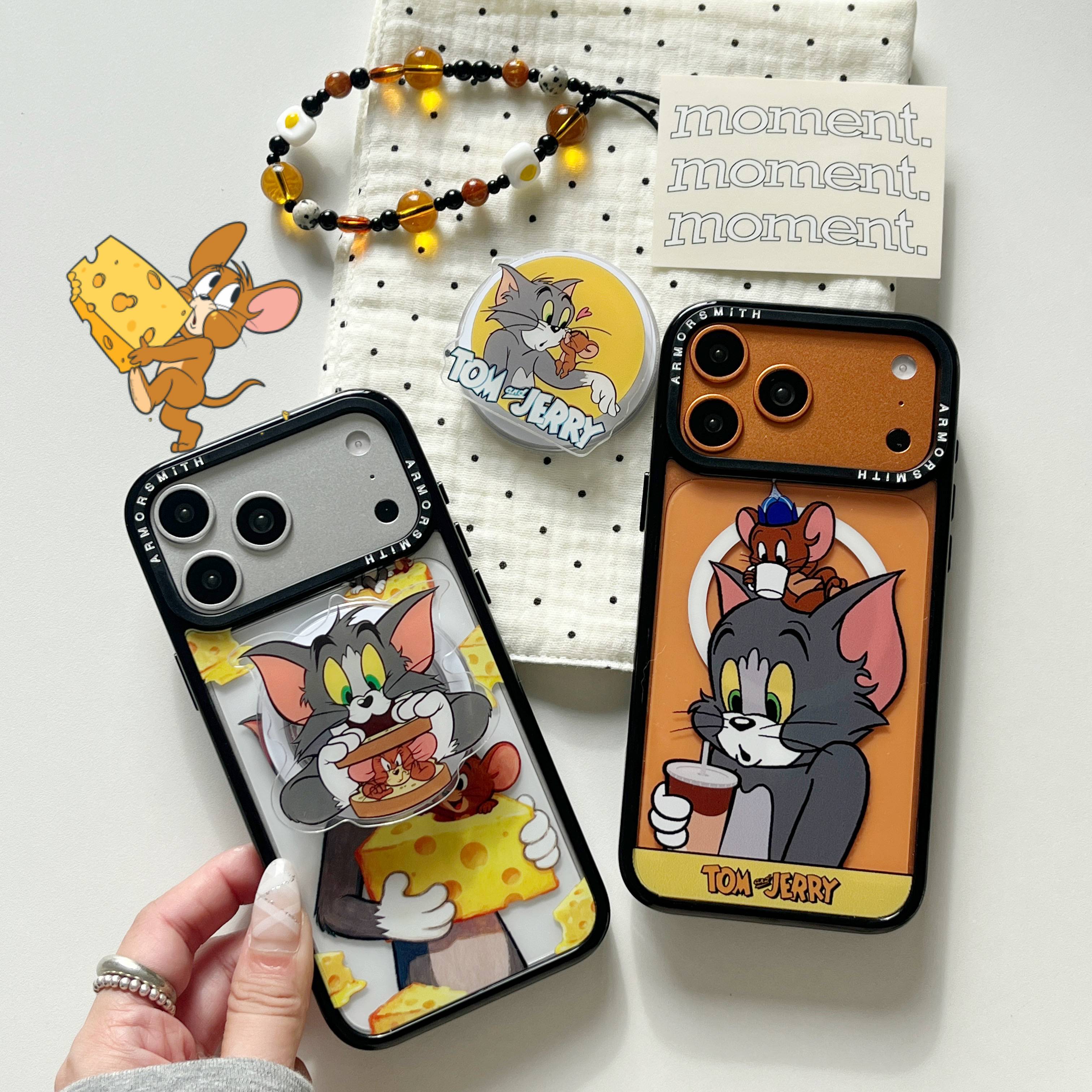 创意磁吸卡通猫和老鼠适用于三星GalaxyS25Ultra手机壳S25EDGE/S24/S24FE可爱S23+/23plus防摔S23Ultra保护套